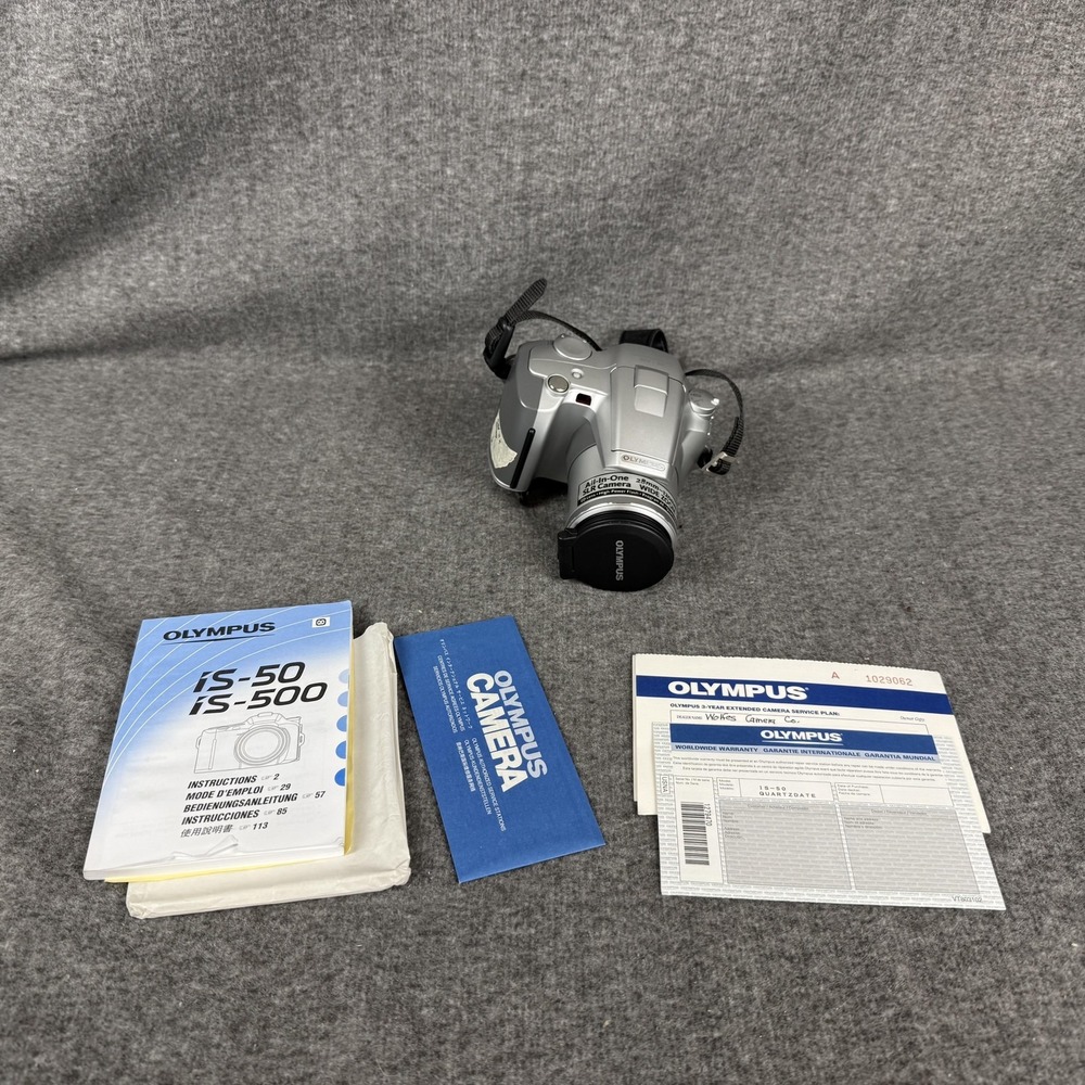 Olympus IS-500 35mm SLR Film Camera 28-120mm 4x Silver Tested Working